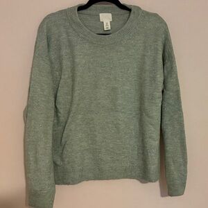 H&M Light Green Sweater with Sparkle Accents